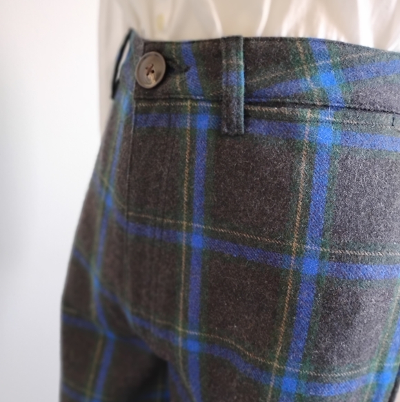 ROLLA'S Wool Blend Plaid Pants High Waist Wide Leg Blue Gray Size 29 - Picture 6 of 17
